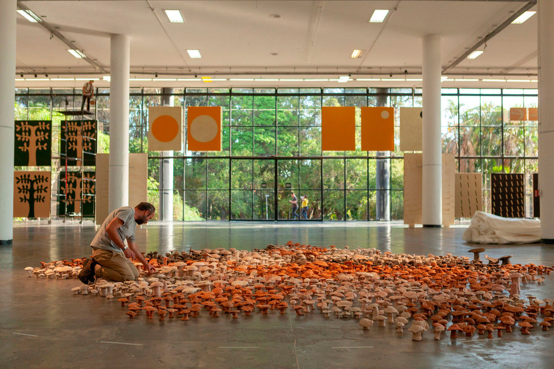 Antonio Ballester Moreno during the installation of his artwork in the 33rd Bienal